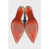 Leather printed slingbacks with heels