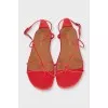 Leather flat sandals with tag