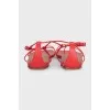 Leather flat sandals with tag