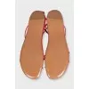 Leather flat sandals with tag