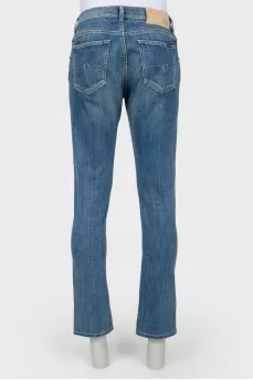 Men's straight blue jeans
