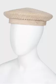 Кепка бежева вовняна без козирка