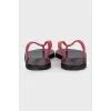 Beach flip-flops with tag