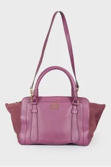 Purple suede inserts and tag bag