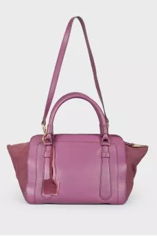 Purple suede inserts and tag bag