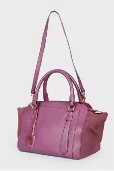 Purple suede inserts and tag bag
