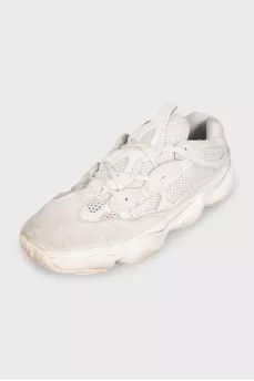 Мужские белые кроссовки Yeezy 500