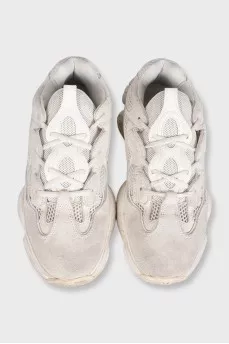 Мужские белые кроссовки Yeezy 500