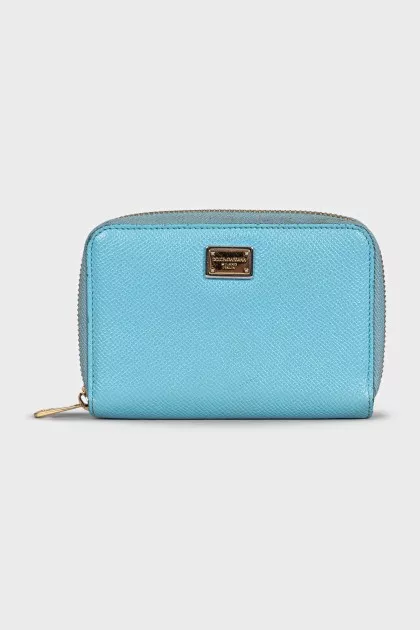 Blue leather wallet