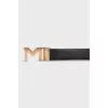 Leather belt with letter-shaped buckle