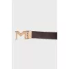 Leather belt with letter-shaped buckle
