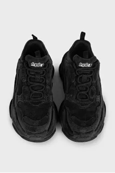 Текстильные кроссовки Triple S черного цвета