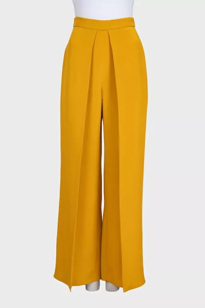 Yellow high-waisted palazzo pants