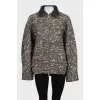 Коричнева куртка oversize із вовни