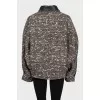 Коричнева куртка oversize із вовни