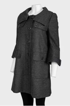 Wool coat in graphite