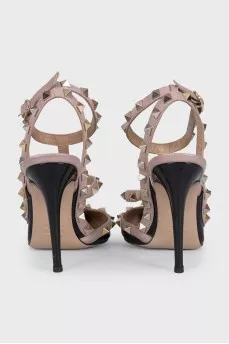 Слингбэки Rockstud из лаковой кожи