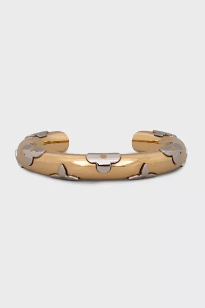 Gold plated bracelet with signature decor