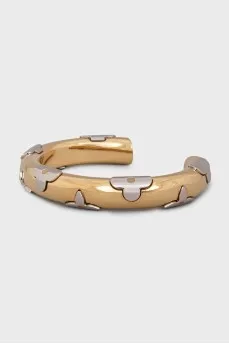 Gold plated bracelet with signature decor
