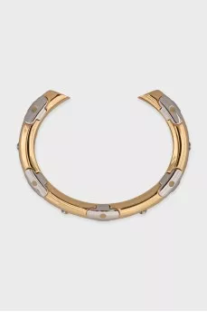 Gold plated bracelet with signature decor