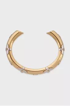 Gold plated bracelet with signature decor