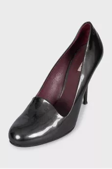 Лакові туфлі темно-сірого кольору