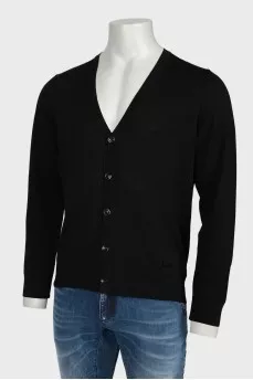 Men's black cardigan