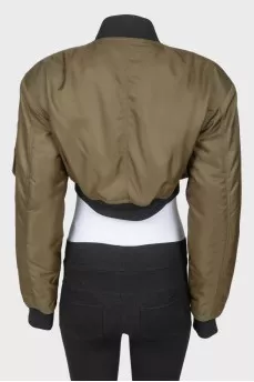 Shortened bomber color khaki