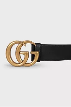 Шкіряний ремінь з фірмовою пряжкою GG Marmont