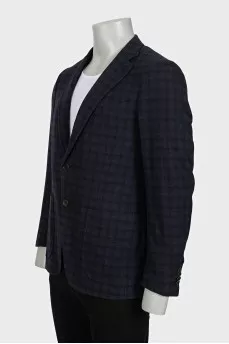 Men's checkered jacket made of wool, cashmere and silk
