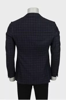 Men's checkered jacket made of wool, cashmere and silk