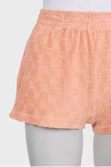 Pink elasticated shorts with pockets