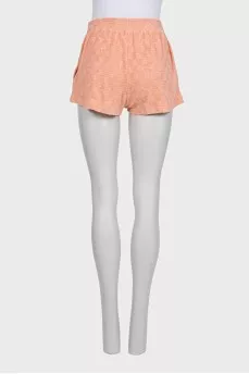 Pink elasticated shorts with pockets