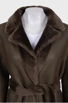 Двусторонее пальто с поясом