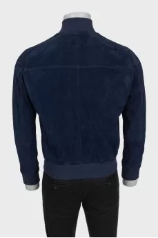 Men's suede jacket with a zipper