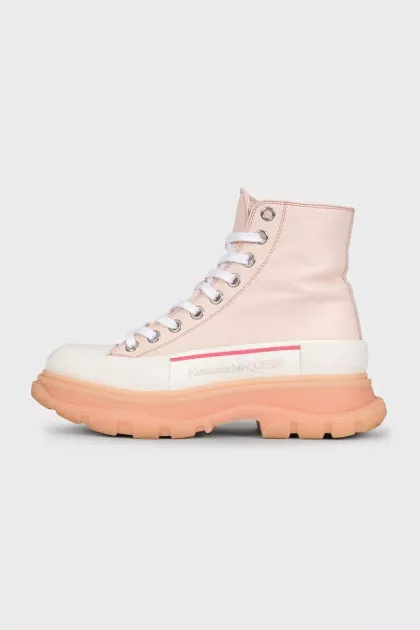 Розовые кожаные ботинки Tread Slick