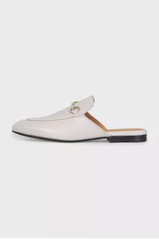 Princetown grey leather mules