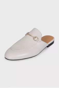 Princetown grey leather mules