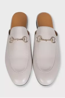 Princetown grey leather mules