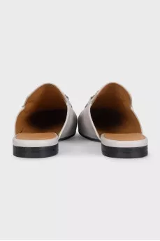 Princetown grey leather mules
