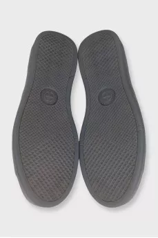 Men's white suede logo sneakers
