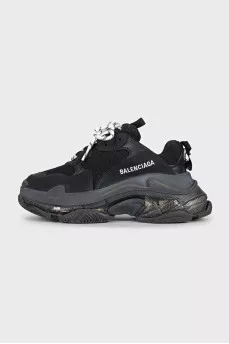Кроссовки Triple S черного цвета на шнуровке