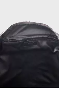 Leather triangle bag with zipper