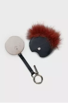 Mirror keychain with fur