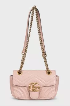 Pink leather GG Marmont bag