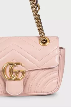 Pink leather GG Marmont bag