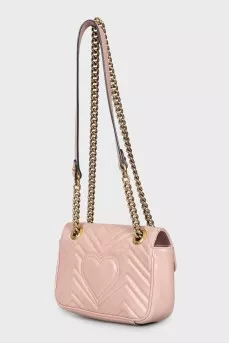 Pink leather GG Marmont bag