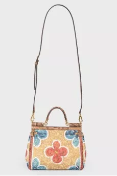 Embroidered bag with stones