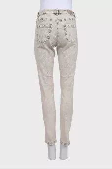 Gray skinny fit jeans