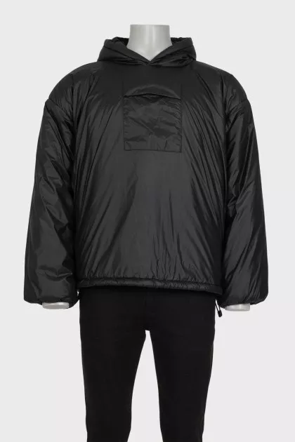 Men's black pullover jacket